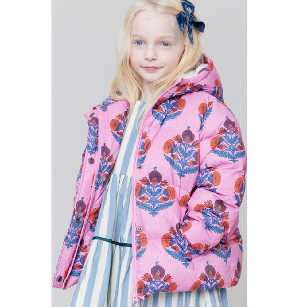 Pink Chicken - Peter Floral Pink Puffer Jacket- Size 8 Girls - Picture 3 of 10